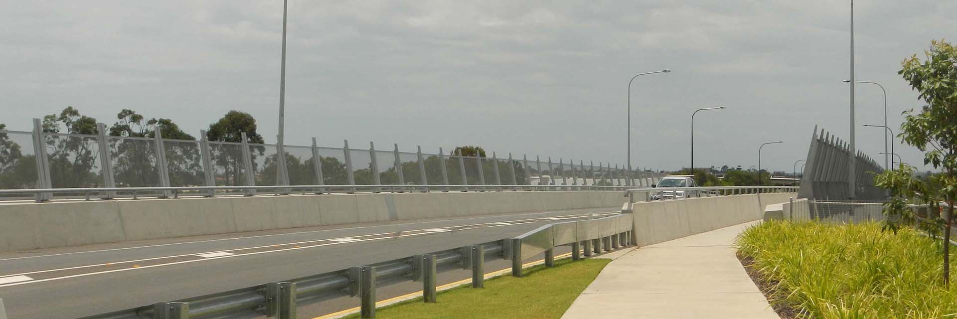 Steel Anti-Throw Screens, Bike Safety Rail, Lampstand Brackets – Plantation Rd Bridge, Dakabin.